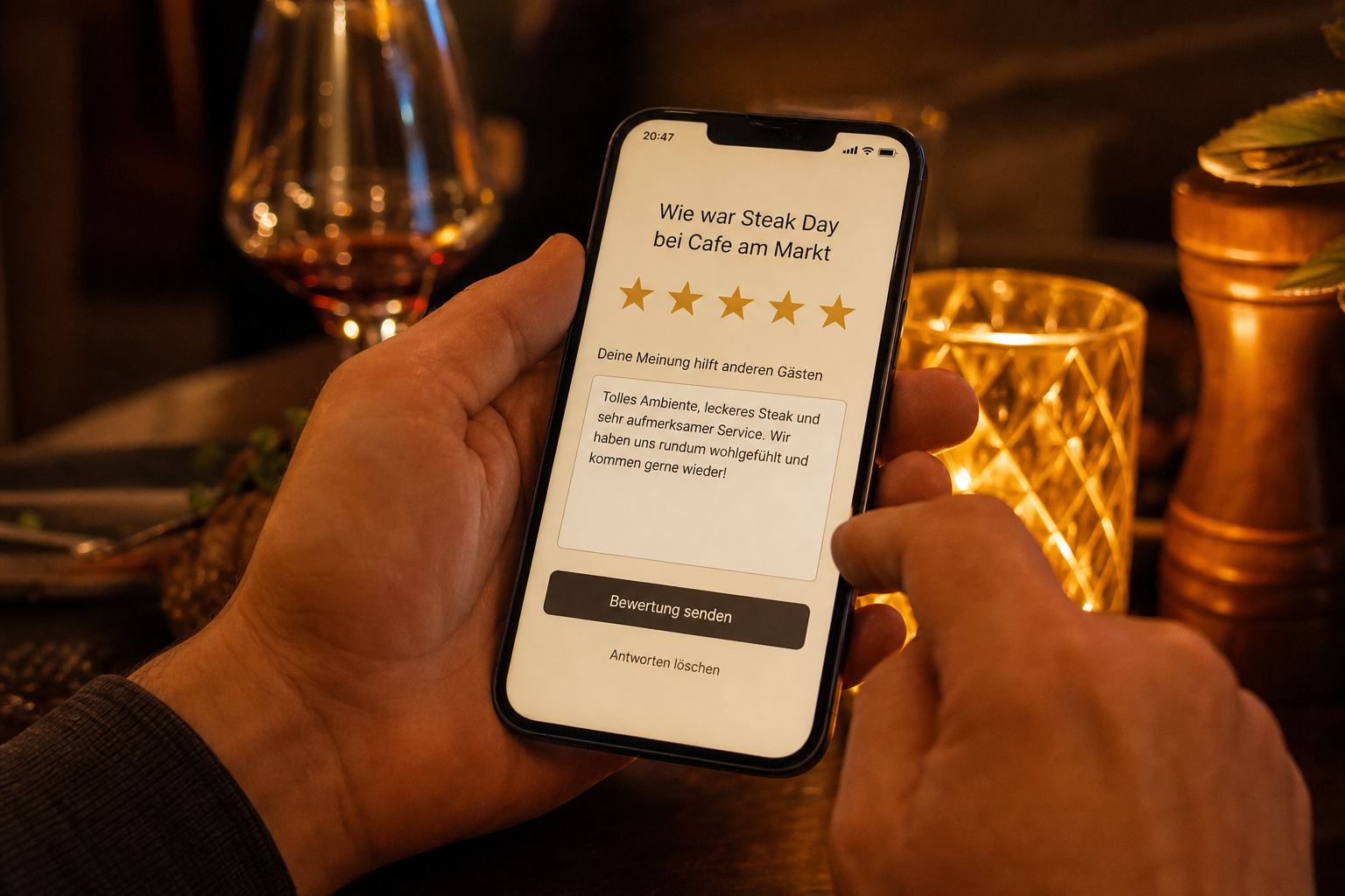 Kundin schreibt in der App